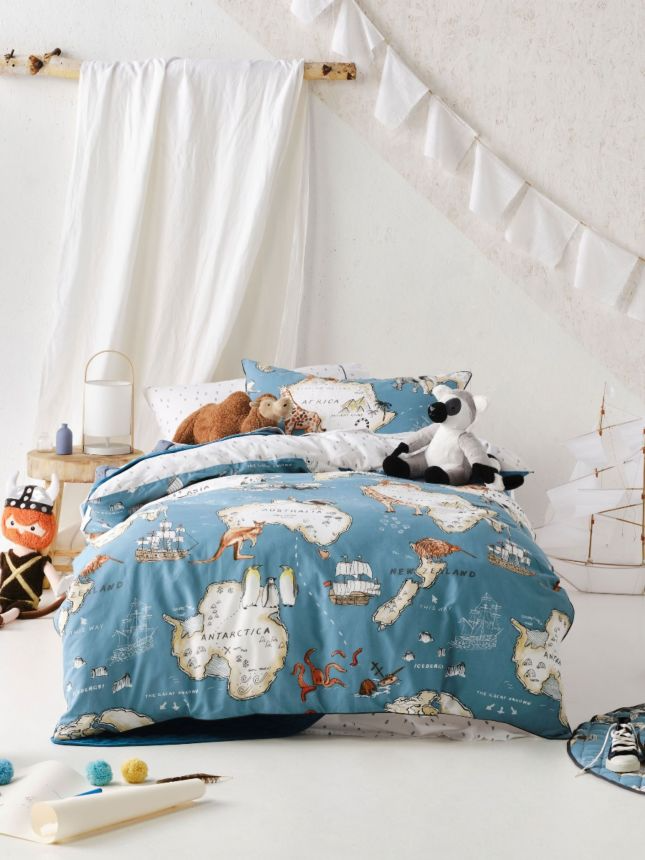 world voyager kids quilt cover set