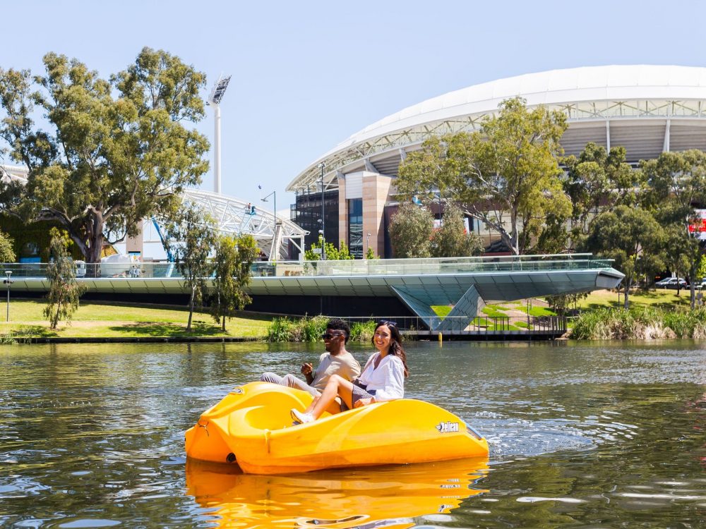 paddle boats on torrens